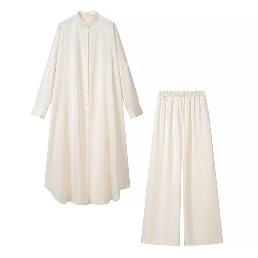 Ladies maxidress in oversized kaftan and shirt blouse style Fashion Glam