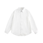 Unisex Oversize Lightweight Structured Cotton Shirt with Chest Pocket and Rounded Hem Fashion Glam