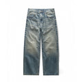 Women's Loose-Fit Straight-Leg Jeans with High Waist and Vintage Wash Fashion Glam