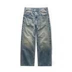 Women's Loose-Fit Straight-Leg Jeans with High Waist and Vintage Wash Fashion Glam
