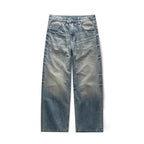 Women's Loose-Fit Straight-Leg Jeans with High Waist and Vintage Wash Fashion Glam
