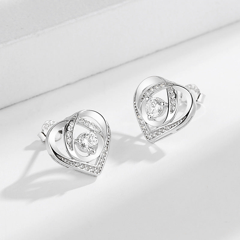 Women's earrings in elegant heart design with sparkling zirconia Fashion Glam