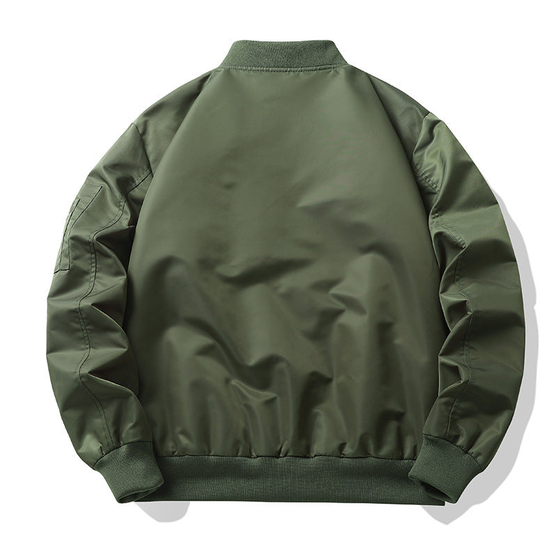 Men's Lightweight Flight Bomber Jacket with Water-Repellent Shell and Contrast Lining Fashion Glam