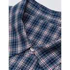 Men's Casual Check Shirt in Overshirt Style with Button-Down Collar and Rounded Hem Fashion Glam