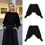 Ladies cropped bolero with wide batwing sleeves and long ribbed cuffs Fashion Glam