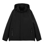 Men's water-repellent technical urban hoodie jacket with ergonomic hood, concealed zipper, and seam-sealed utility pockets Fashion Glam