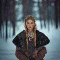 Women's Short Shoulder Cape made of high-quality faux fur with decorative buckle Fashion Glam