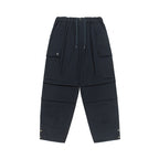 Unisex Oversize Cargo Pants with drawstring waistband, layer detail and snap hem Fashion Glam