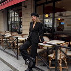 Women's Tailored One-Button Blazer with Extra Wide Shawl Collar and Slim Silhouette Fashion Glam