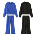 Ladies Wide Lounge Pants with High Waist, Drawstring and Side Pockets Fashion Glam