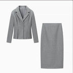 Ladies two-piece tailored business suit with blazer and pencil skirt Fashion Glam