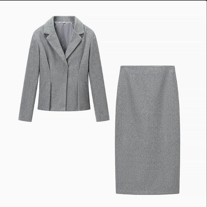 Ladies two-piece tailored business suit with blazer and pencil skirt Fashion Glam