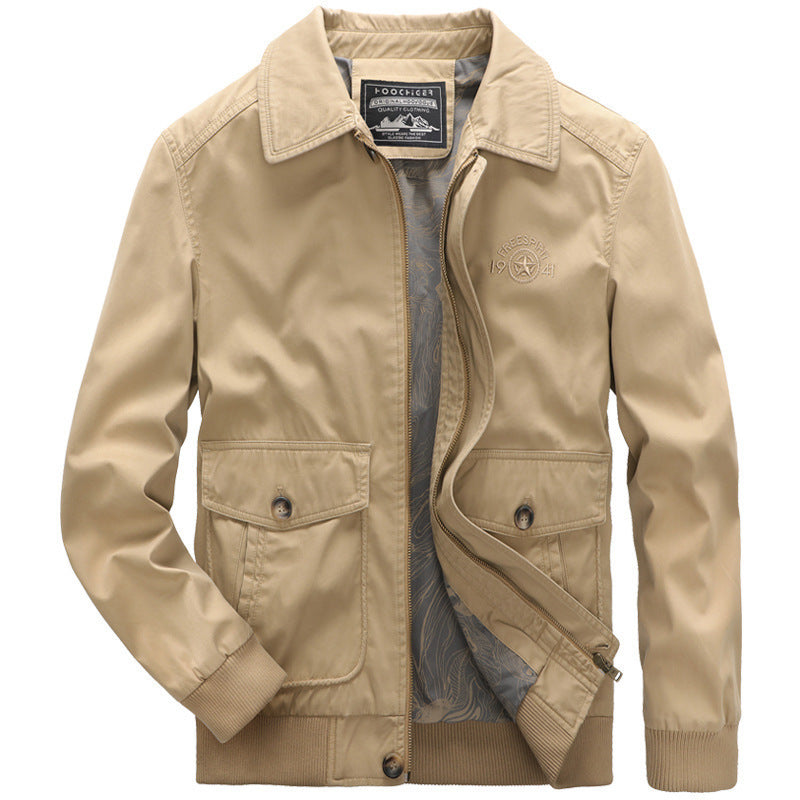 Men's lightweight field bomber jacket with stand-up collar and flap pockets Fashion Glam