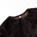 Women's Short-Cut Faux Fur Capelet with Three-Quarter Sleeves and Round Neckline Fashion Glam