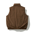Men's Quilted Outdoor Vest with High Stand-Up Collar, Elastic Hem and Large Flap Pockets Fashion Glam