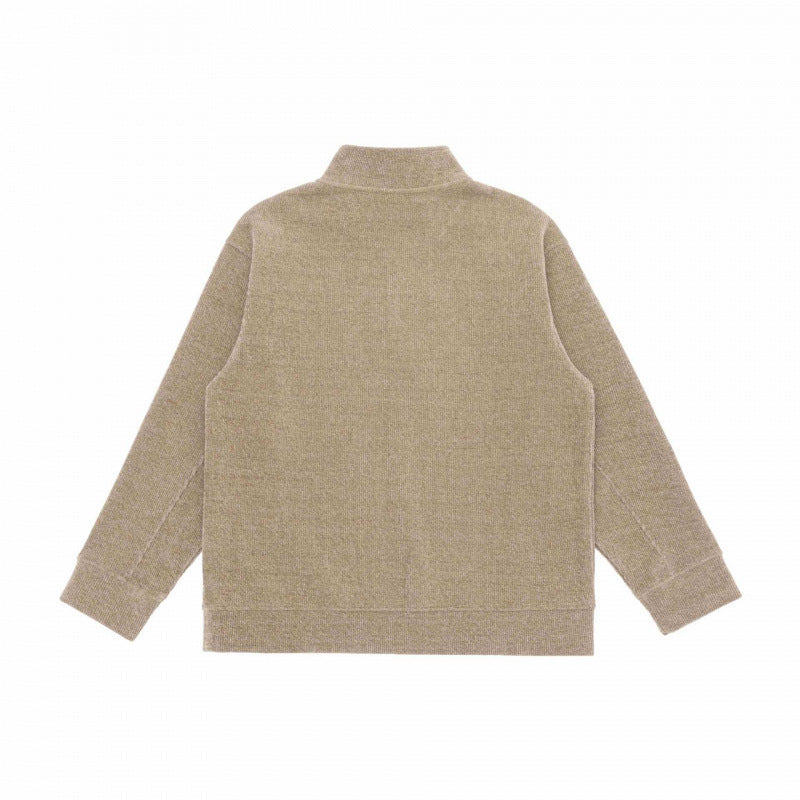 Unisex Boxy Knit Sweater with Half Button Placket and Stand-Up Collar Fashion Glam