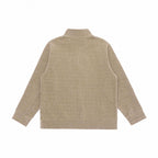 Unisex Boxy Knit Sweater with Half Button Placket and Stand-Up Collar Fashion Glam