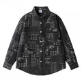 Unisex Boxy Paisley Patchwork Overshirt made of cotton blend with shirt collar and patch breast pocket Fashion Glam
