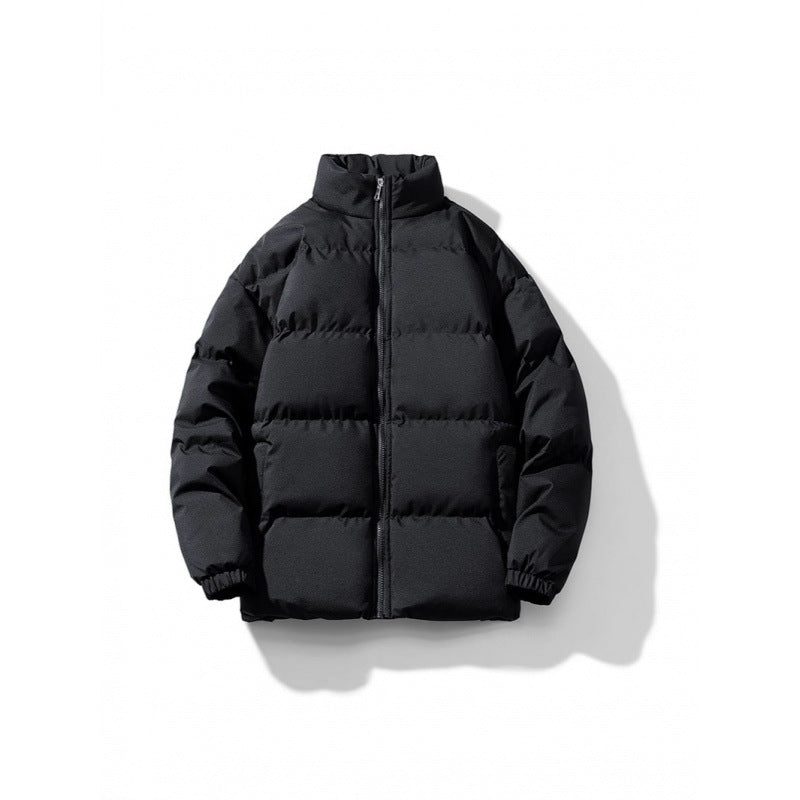 Unisex Lightweight Padded Down Look Puffer Jacket with Stand Collar and Two-Way Zipper Fashion Glam