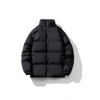Unisex Lightweight Padded Down Look Puffer Jacket with Stand Collar and Two-Way Zipper Fashion Glam