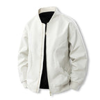 Men's Lightweight Casual Bomber Jacket in Clean Look with Stand Collar and Ribbed Cuffs Fashion Glam
