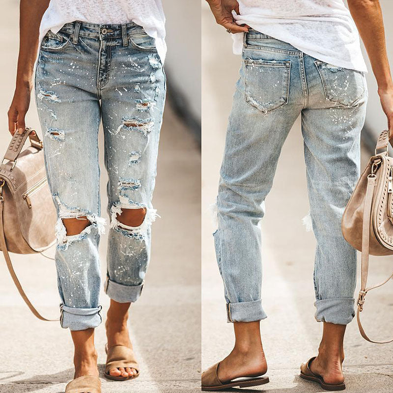 Ladies Destroyed Boyfriend Jeans with casual details Heidi-Fashion
