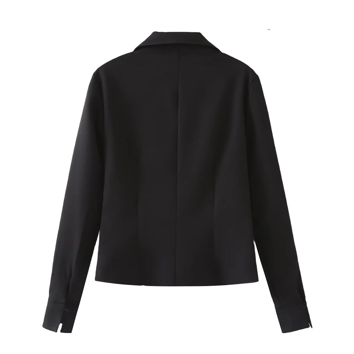 Women Elegant tailored shirt blouse with fine button placket and pointed collar Fashion Glam