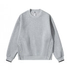 Unisex Oversize Sweatshirt with side snap button plackets, ribbed cuffs and round neck Fashion Glam