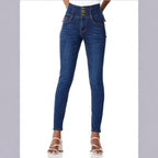 Women High-waisted Slim-Fit Sculpting Skinny Jeans with V-shape waistband and Push-up effect Fashion Glam