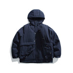 Unisex Padded Hooded Jacket with Removable Vest Insert and Ribbed Texture Fashion Glam