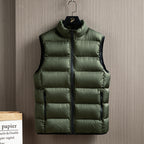 Men's Lightweight Thermal Quilted Vest with High Stand-Up Collar and Zipper Pockets Fashion Glam