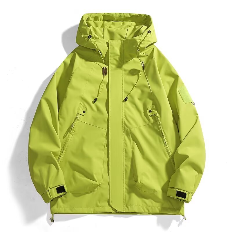 Men's Urban Utility Softshell Parka with Drawstring, Velcro Sleeves and Concealed Zippers Fashion Glam