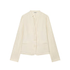 Women's short blazer without collar with straight hem and three buttons Fashion Glam