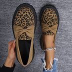 Women's Chunky Loafer with Decorative Knot Bow and Leopard Tip Fashion Glam