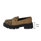 Women's Chunky Loafer with Decorative Knot Bow and Leopard Tip Fashion Glam