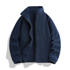 Unisex fleece jacket with standing collar, full-length zipper and elastic cuffs Fashion Glam
