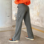 Ladies cargo pants with high waist, wide leg and flap pockets Fashion Glam