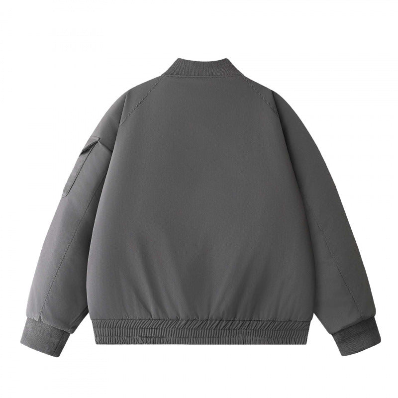 Unisex Short-Cut Utility Bomber Jacket with Large Front Pockets and Sleeve Organizer Fashion Glam