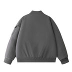Unisex Short-Cut Utility Bomber Jacket with Large Front Pockets and Sleeve Organizer Fashion Glam