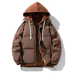 Women's short quilted jacket with contrasting fleece hood and drawstring Fashion Glam