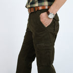 Men's Robust Elastic Canvas Cargo Pants with Reinforced Knee Areas and Multi-Pockets Fashion Glam