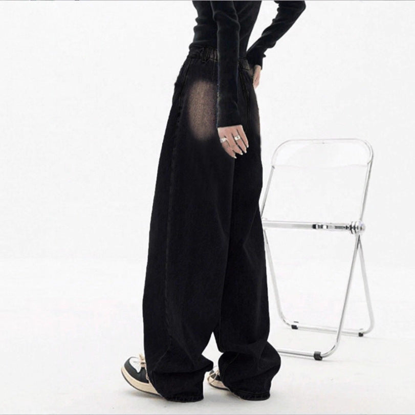 Women's High-Waisted Baggy Jeans made of Denim with Extra Wide Leg and Used-Fade Fashion Glam