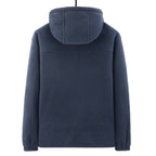 Men's fleece hoodie jacket with teddy lining, two-way zipper and concealed zip pockets Fashion Glam