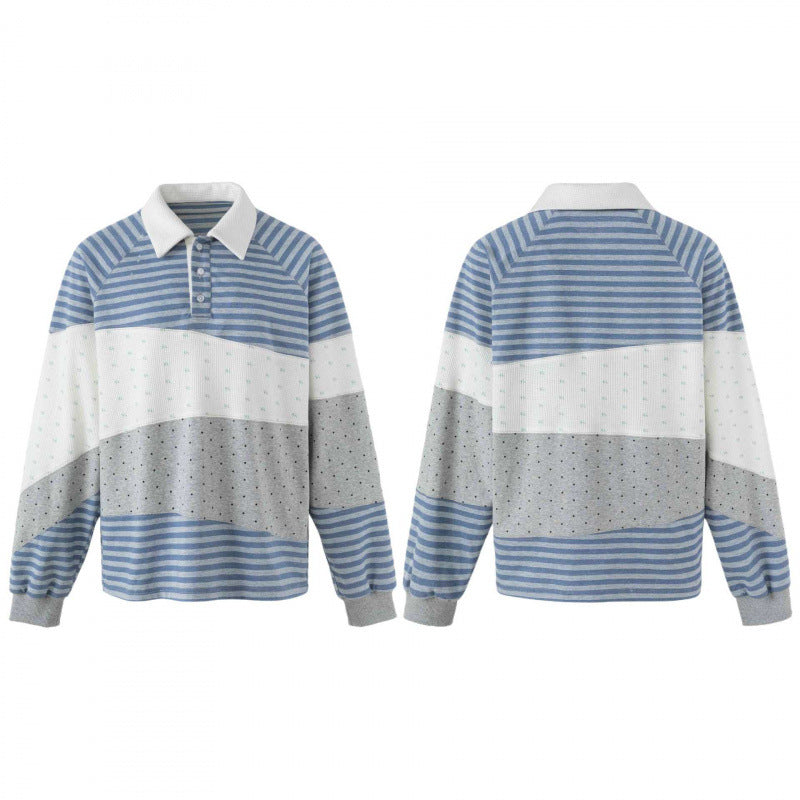 Unisex Casual Rugby Polo in Colorblock Knit with Structure and Oversize Cut Fashion Glam