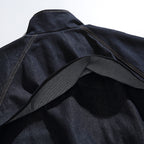 Unisex Boxy Jeans Jacket in Oversized Cut with Stand-Up Collar and Flap Pockets Fashion Glam