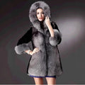 Ladies Hooded Short Coat with Full Fur Lining Fashion Glam