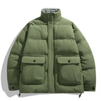 Unisex Padded Quilted Jacket with Large Flap Pockets, Stand-Up Collar, and Ripstop Structure Fashion Glam