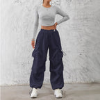 Women’s cargo pants with elastic waistband and practical side pockets Fashion Glam