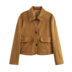 Ladies short jacket in field style with boxy cut and large patch pockets Fashion Glam