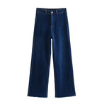 Women's loose high-waist worker pants with patch back pockets Fashion Glam